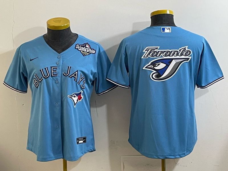 Women 2025 Toronto Blue Jays Blank Light blue Game Nike MLB Jersey style 0013->women mlb jersey->Women Jersey
